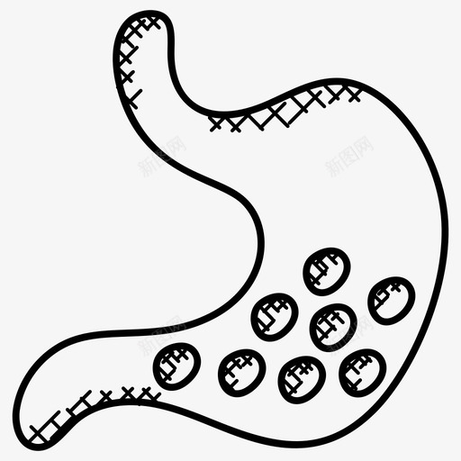 人体胃身体部位消化系统图标svg_新图网 https://ixintu.com 人体器官 人体胃 医学和健康涂鸦图标 消化系统 生理学 身体部位