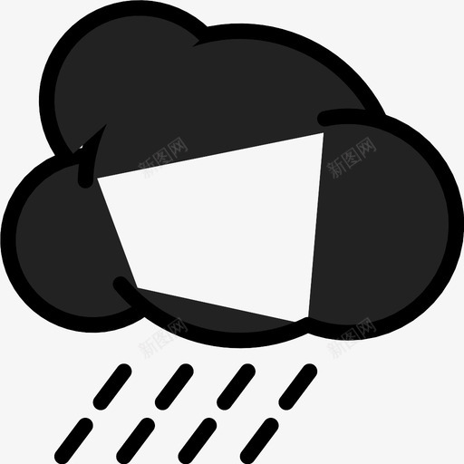 太阳雨云天气图标svg_新图网 https://ixintu.com 云 天气 太阳雨