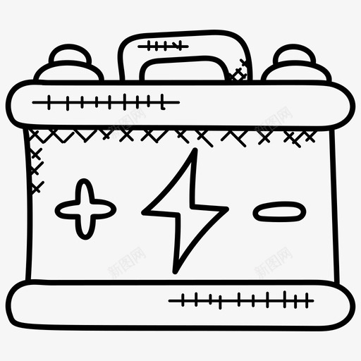 汽车电池电池充电汽车蓄电池图标svg_新图网 https://ixintu.com 工业涂鸦图标 汽车电池 汽车蓄电池 电池充电