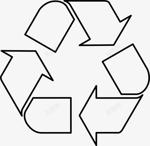 回收处理环境图标svg_新图网 https://ixintu.com 三角形 包装图标 可持续 回收 处理 环境