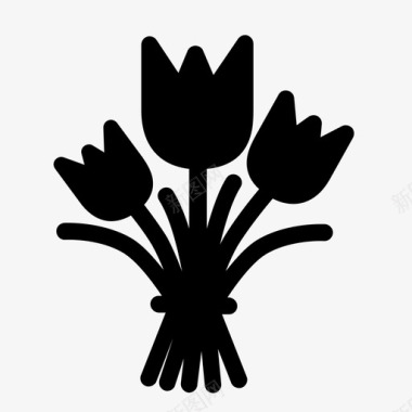 花束一束花郁金香图标图标
