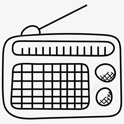 收音机音频广播调频收音机图标svg_新图网 https://ixintu.com 收音机 收音机接收器 老式收音机 调频收音机 购物涂鸦图标 音频广播