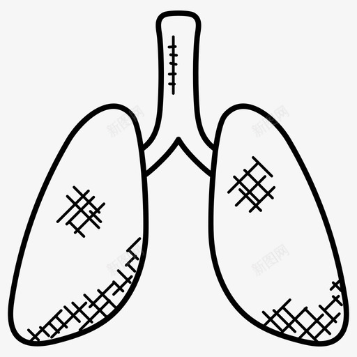 肺哮喘吸入图标svg_新图网 https://ixintu.com 医疗和健康涂鸦图标 吸入 哮喘 肺 胸部