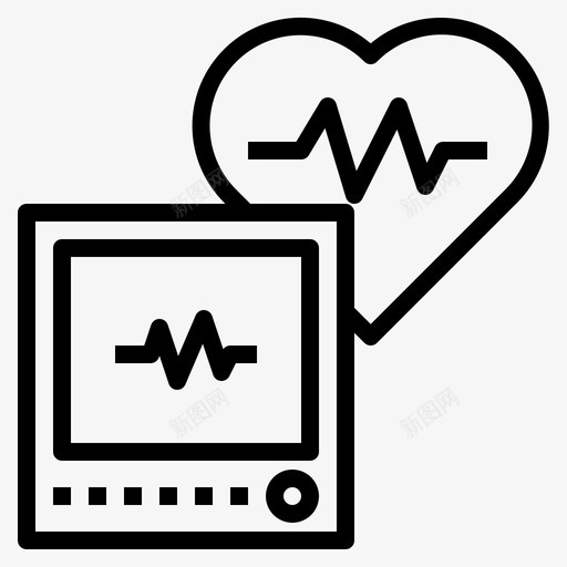 心跳监测脉搏图标svg_新图网 https://ixintu.com 健康 心跳 监测 脉搏 速率