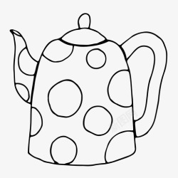 手绘茶会水壶手绘餐具图标高清图片