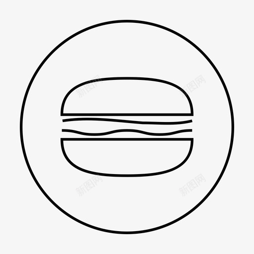 汉堡快餐食物图标svg_新图网 https://ixintu.com 小吃 快餐 晚餐 汉堡 食物