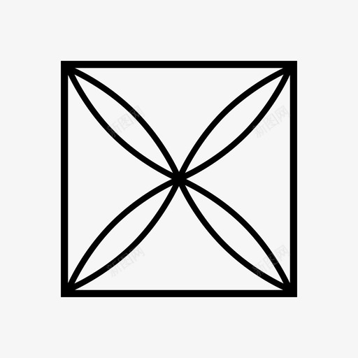 正方形几何矩形图标svg_新图网 https://ixintu.com 几何 半圆 数学 正方形 矩形 空间