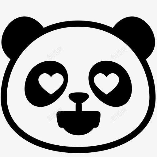 爱表情情感图标svg_新图网 https://ixintu.com 情感 感觉 熊猫 熊猫表情线 爱 表情