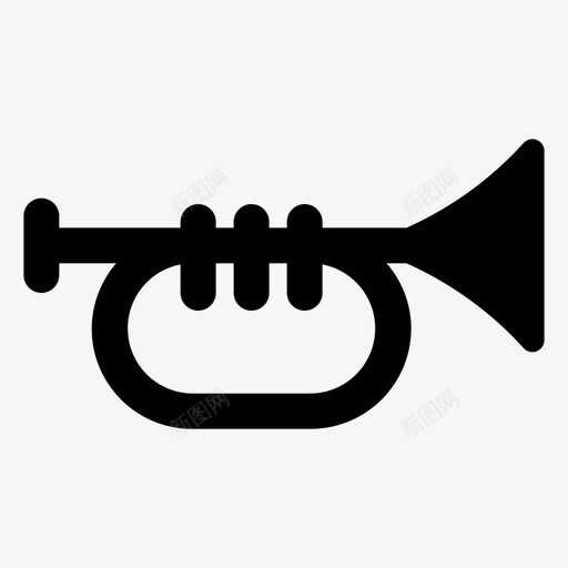 小号音乐会乐器图标svg_新图网 https://ixintu.com 乐器 小号 爵士 音乐 音乐会