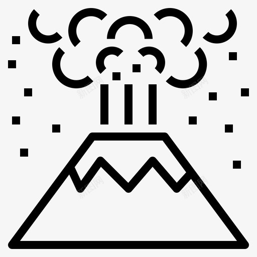 火山喷发爆炸图标svg_新图网 https://ixintu.com 喷发 地质灾害 应急和灾害管理 火山 爆炸