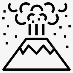 地质灾害火山喷发爆炸图标高清图片