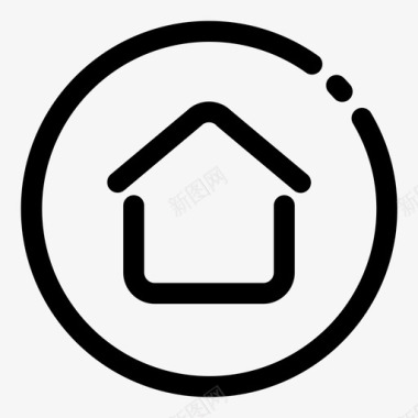 家圆圈房子图标图标