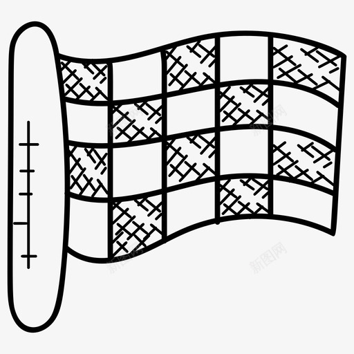 赛车带旗帜导航赛车旗图标svg_新图网 https://ixintu.com 地图和导航涂鸦图标 带旗帜导航 拉力导航 赛车 赛车旗 道路位置