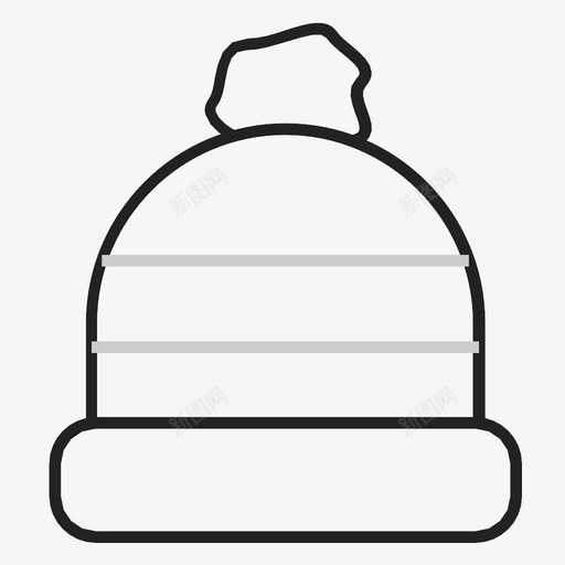 帽子绒球保暖的图标svg_新图网 https://ixintu.com 保暖的 冬天的帽子 帽子 绒球