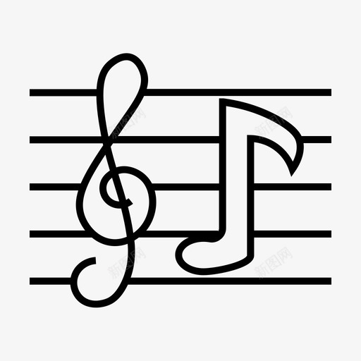 音乐笔记第八声音图标svg_新图网 https://ixintu.com 声音 戏剧 第八 艺术大师 音乐笔记