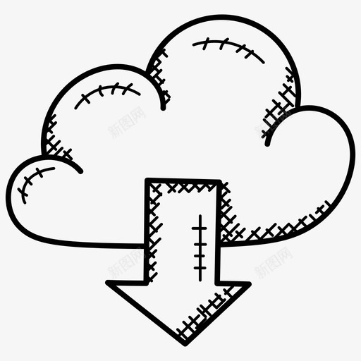 云云备份云计算图标svg_新图网 https://ixintu.com 云下载 云备份 云托管 云数据 云数据管理 云计算 网页设计和开发涂鸦图标