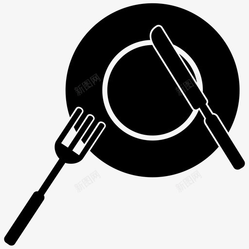 地点设置食物餐食图标svg_新图网 https://ixintu.com 地点设置 盘子 食物 餐厅 餐食