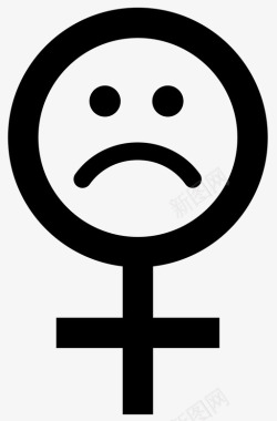 悲伤的女人女权主义者图标图标