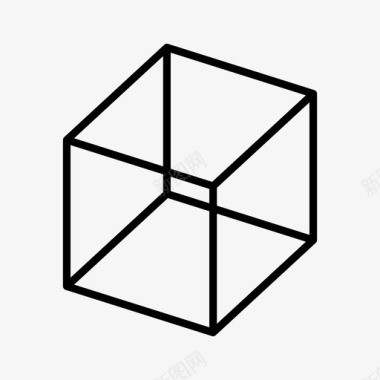 立方体盒子几何学图标图标