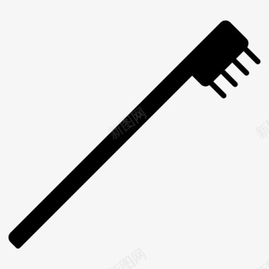 牙刷刷牙美容工具固体图标图标