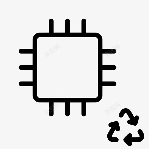 回收电子产品芯片计算机图标svg_新图网 https://ixintu.com cpu 回收电子产品 芯片 计算机