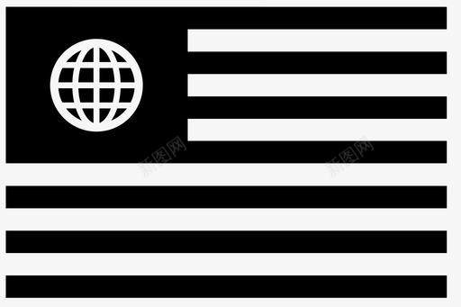 美国世界旗帜地图图标图标