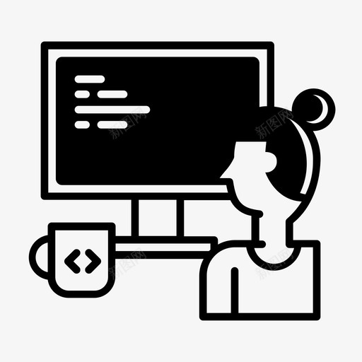开发者代码工程师图标svg_新图网 https://ixintu.com 代码 办公信号 工程师 开发者 程序员 编程