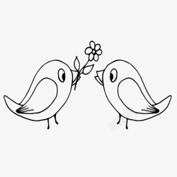 相爱的鸟爱鸟庆祝相爱的情侣图标高清图片
