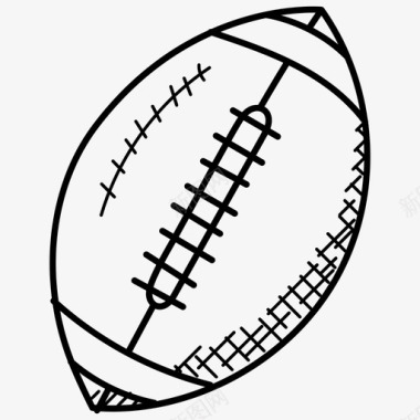 橄榄球体育涂鸦图标图标