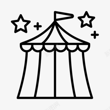 马戏团马戏团帐篷魔术图标图标