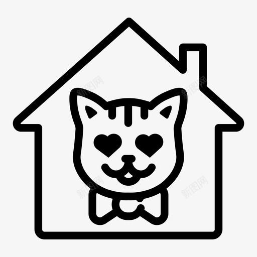 猫爱动物家图标svg_新图网 https://ixintu.com 动物 家 庇护所 拉卡猫 猫爱