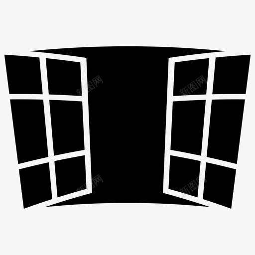 窗户展示窗家具木制图标svg_新图网 https://ixintu.com 家具木制 展示窗 窗户