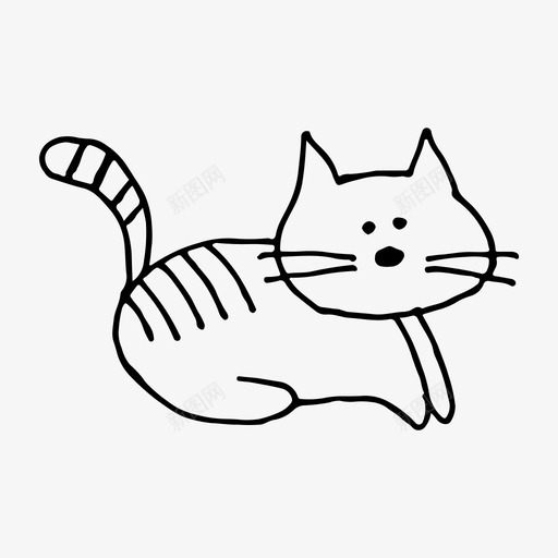 猫动物手绘图标svg_新图网 https://ixintu.com 动物 宠物 小猫 手绘 猫