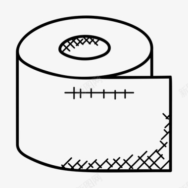 纸巾卷卫生纸体育涂鸦图标图标