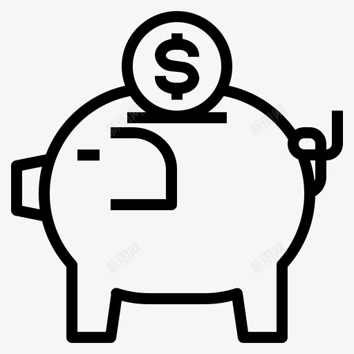 小猪银行钱图标svg_新图网 https://ixintu.com 储蓄 小猪 钱 银行