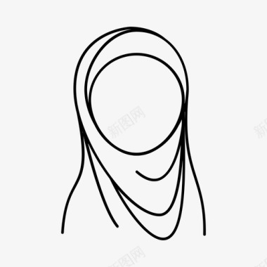 头巾穆斯林个人资料图标图标