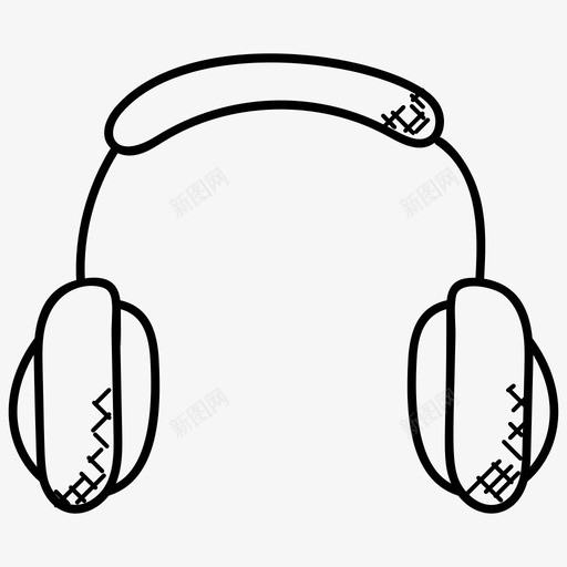听音乐dj耳机图标svg_新图网 https://ixintu.com dj 听音乐 工业涂鸦图标 耳机