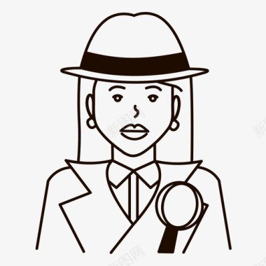 侦探角色私家侦探图标图标