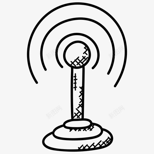 wifi天线互联网信号无线保真度图标svg_新图网 https://ixintu.com wifi天线 互联网信号 媒体涂鸦图标 无线互联网 无线保真度