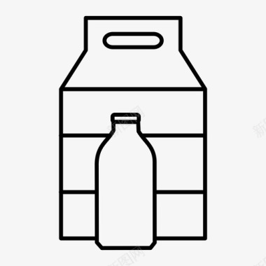 牛奶瓶子盒子图标图标
