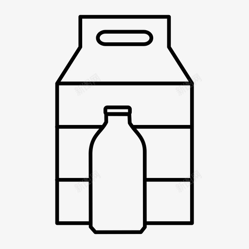 牛奶瓶子盒子图标svg_新图网 https://ixintu.com 牛奶 瓶子 盒子