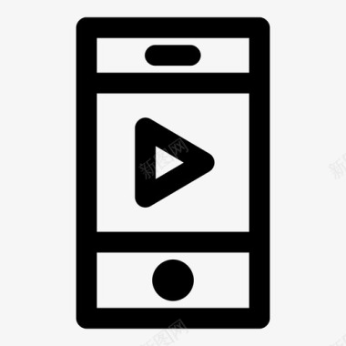 移动视频智能手机视频内容图标图标