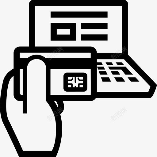 网上购物信用卡手图标svg_新图网 https://ixintu.com 信用卡 塑料 手 笔记本电脑 网上购物
