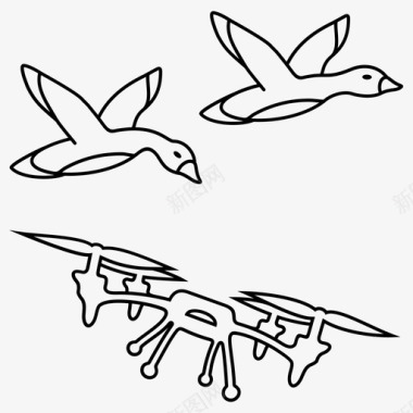 四旋翼机鸟无人机图标图标