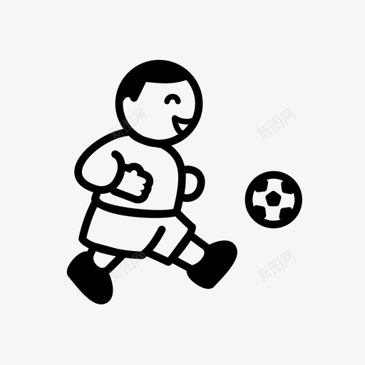 孩子们踢足球足球有趣图标svg_新图网 https://ixintu.com 健康的空气 孩子们踢足球 有趣 足球