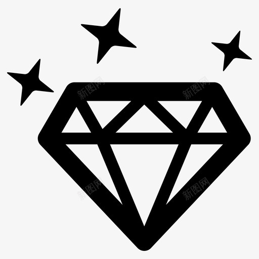 钻石订婚火花图标svg_新图网 https://ixintu.com 婚礼 火花 订婚 钻石