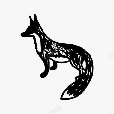 狐狸动物涂鸦图标图标