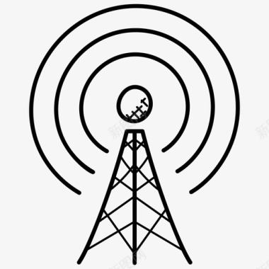 wifi信号塔热点塔网络塔图标图标