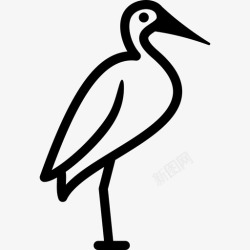 涉水鹳鸟白鹭图标高清图片