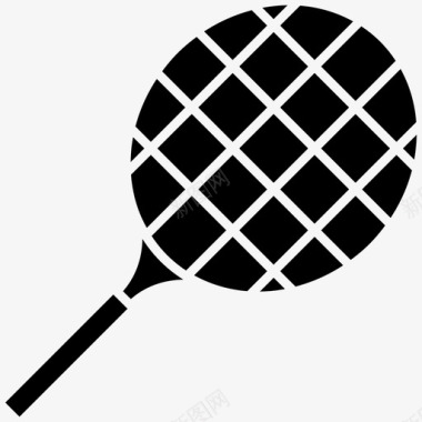 网球拍杂色实心图标图标